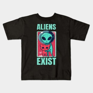 Aliens Exist Funny Cool Design Kids T-Shirt